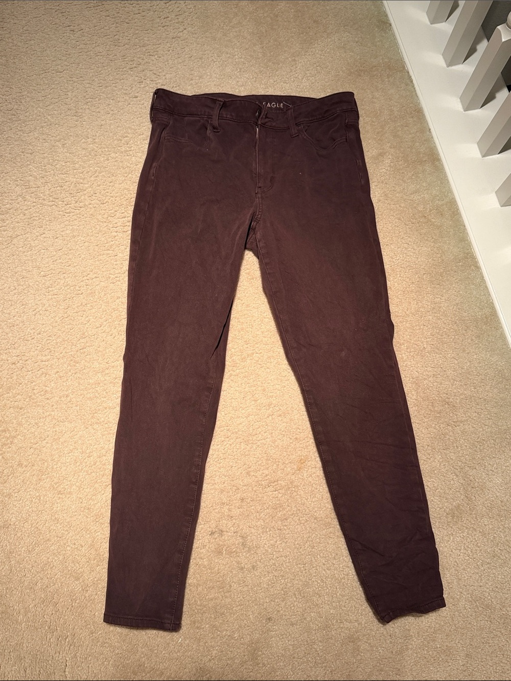 American Eagle Women's Maroon Skinny Pants